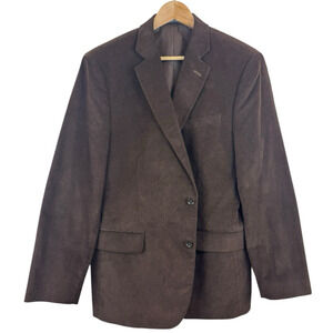 Stafford‎ Classic Fit Blazer Sport Coat Men's 44R Brown Corduroy Elbow Patches